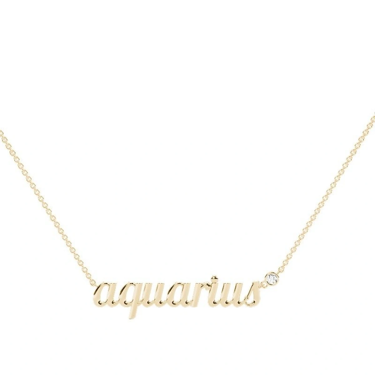 Kova Burcu Zodiac Pırlanta Kolye