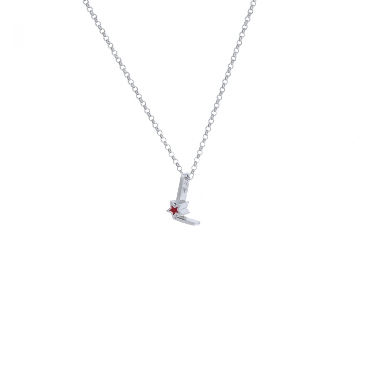 L Harfi Yıldızlı Gümüş Kolye