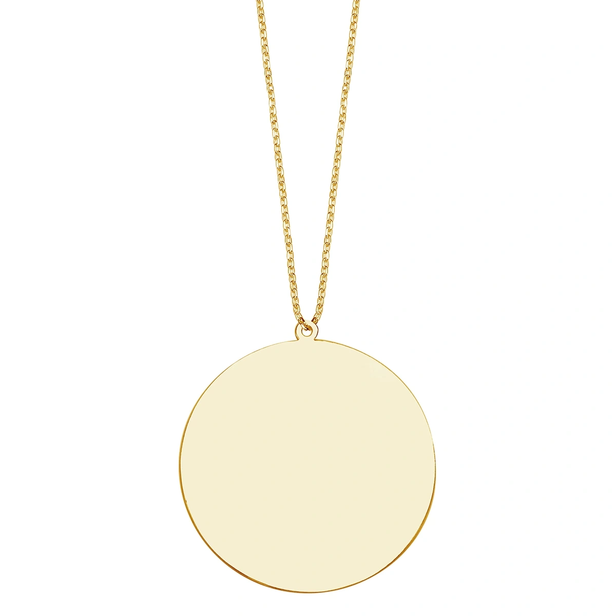 Lazer Kesim Büyük Daire Plaka Kolye