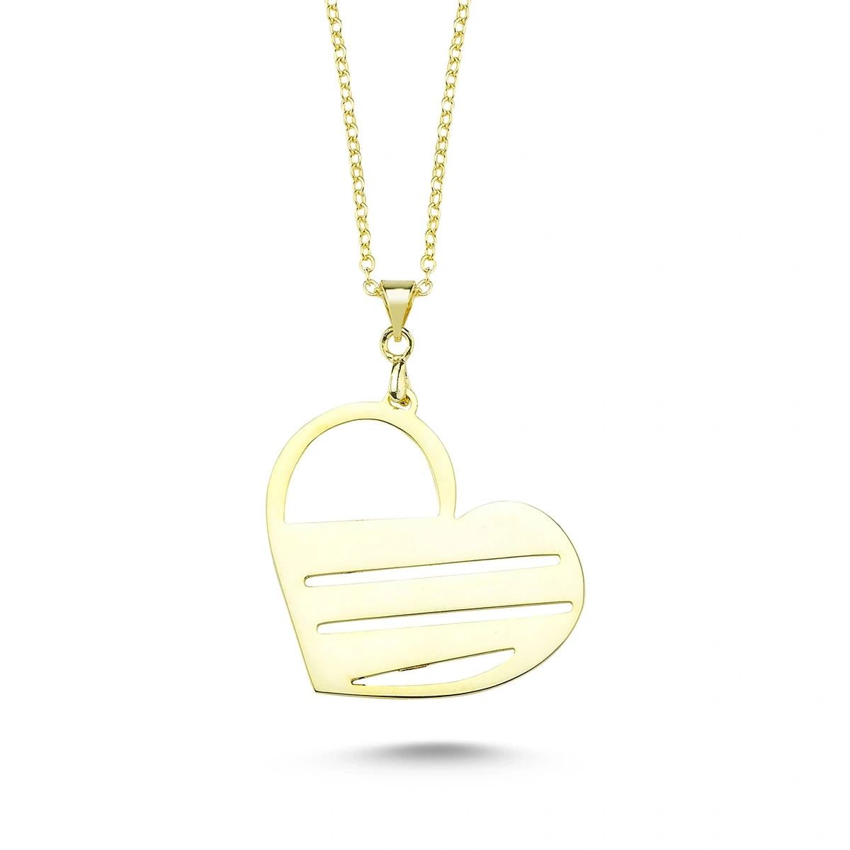 Lazer Kesim Kalpli İsim Kolye