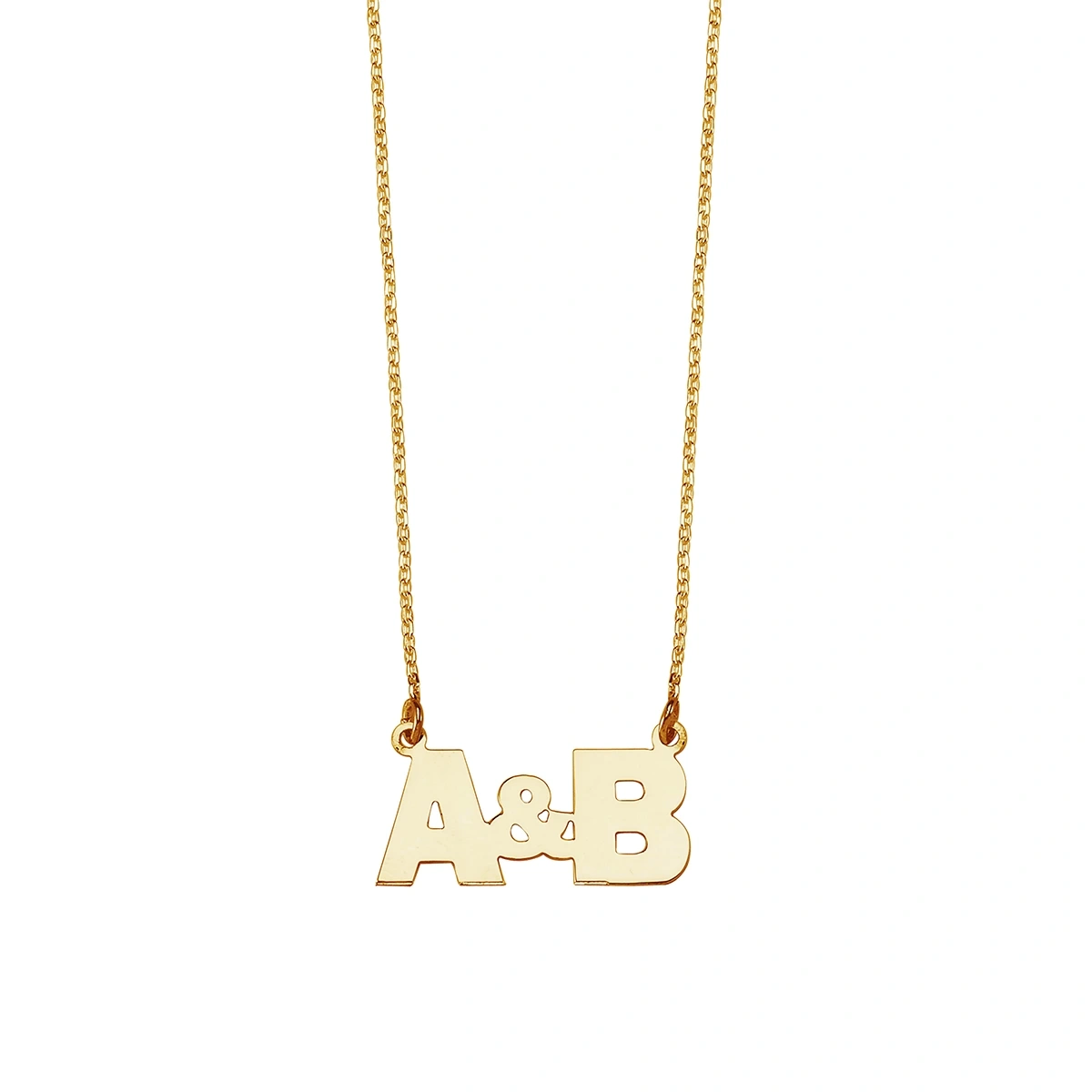 Lazer Kesim İkili Harf Kolye