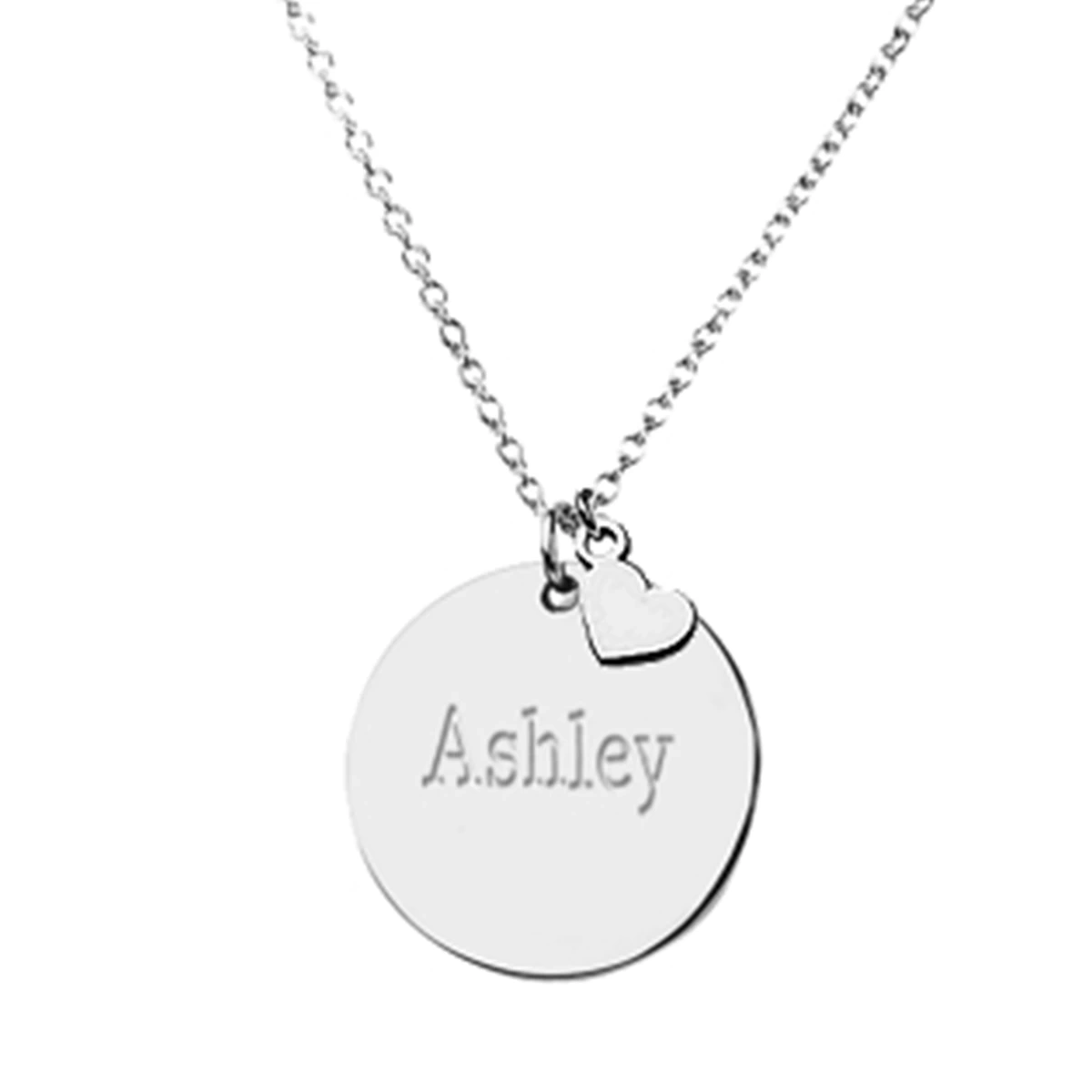 Lazer Kesim Plaka İsimli Kalpli Kolye