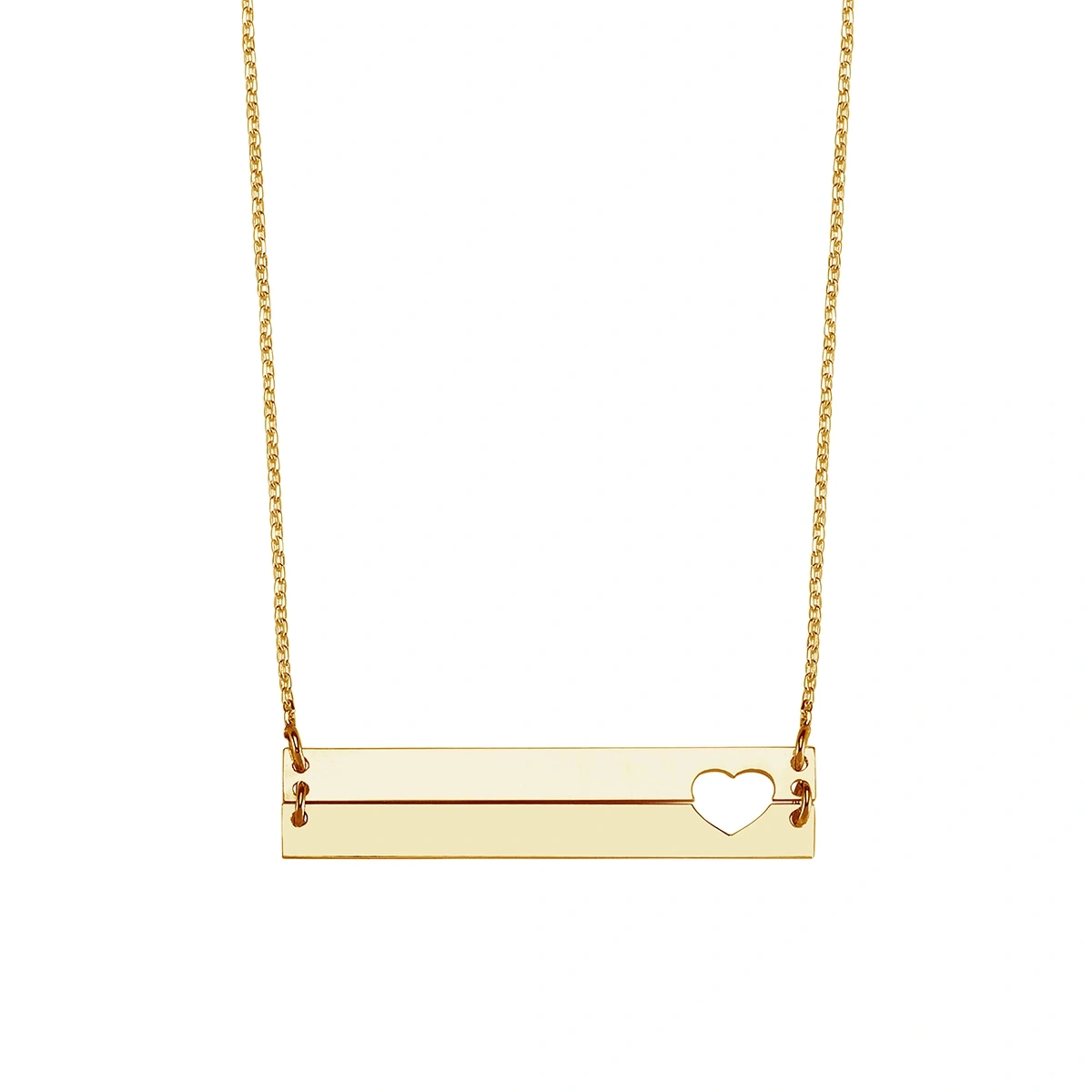 Lazer Kesim Plaka Kalpli Kolye