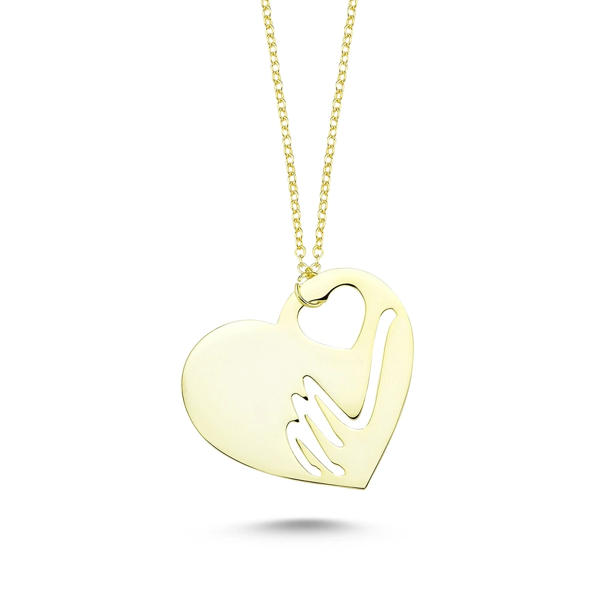 Lazer Kesim Plaka Kalpli ve Harfli Kolye