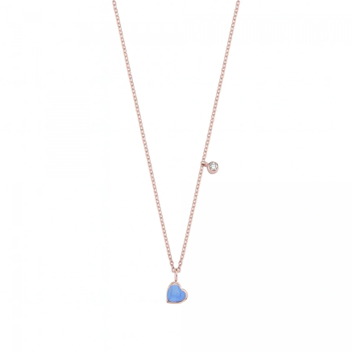 Mineli Kalp Pırlanta Kolye