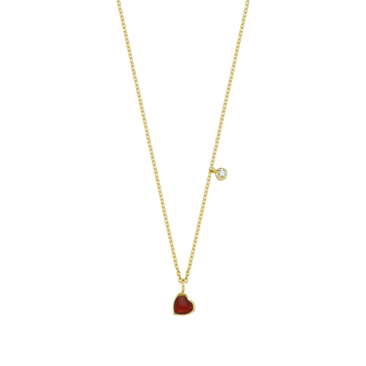 Mineli Kalp Pırlanta Kolye