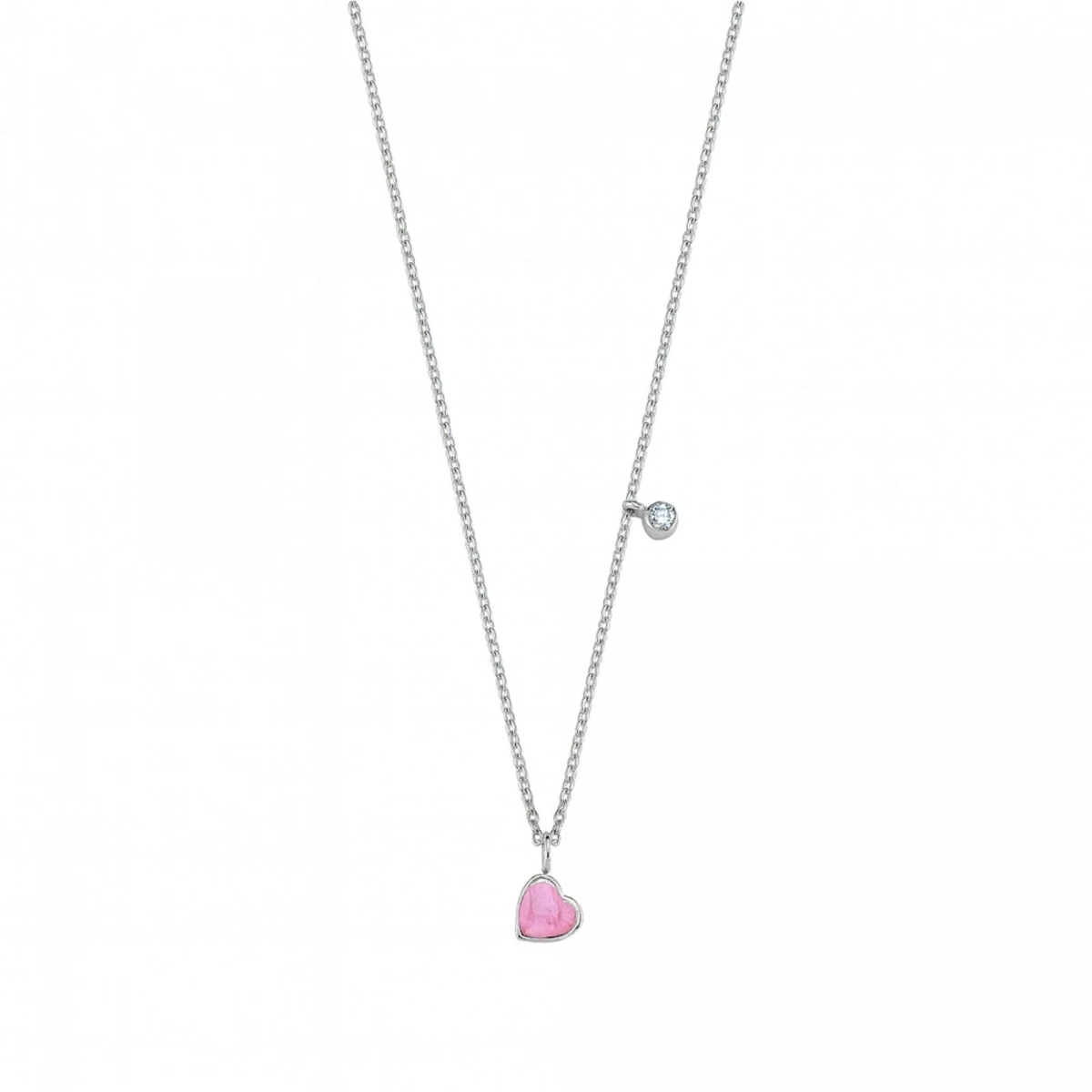 Mineli Kalp Pırlanta Kolye