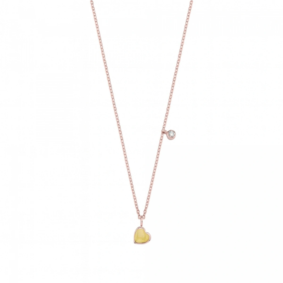 Mineli Kalp Pırlanta Kolye