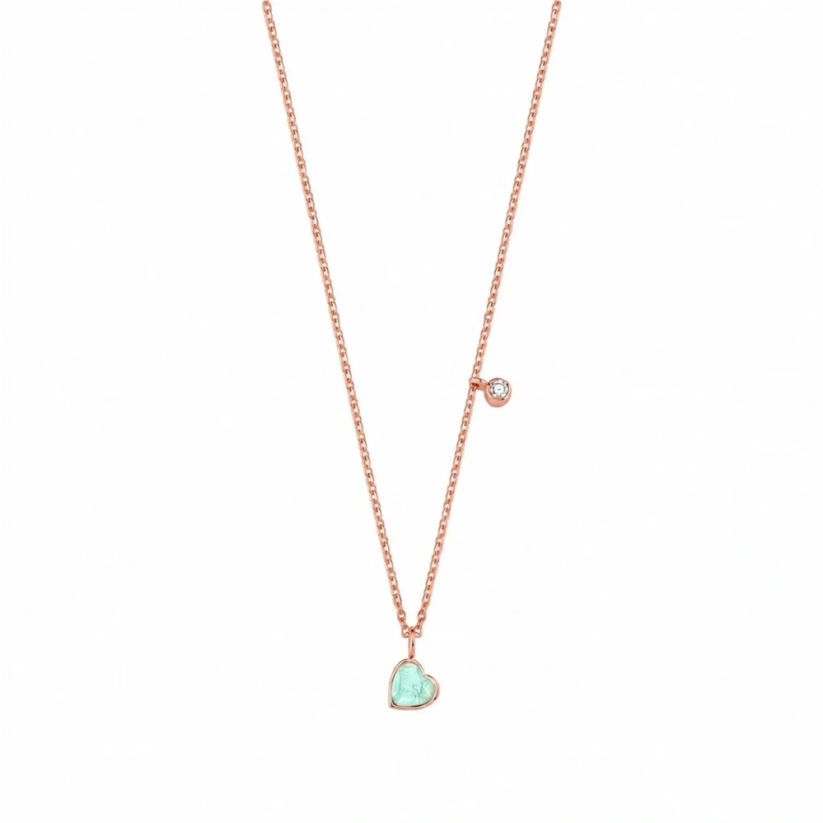 Enamel Heart Diamond Necklace