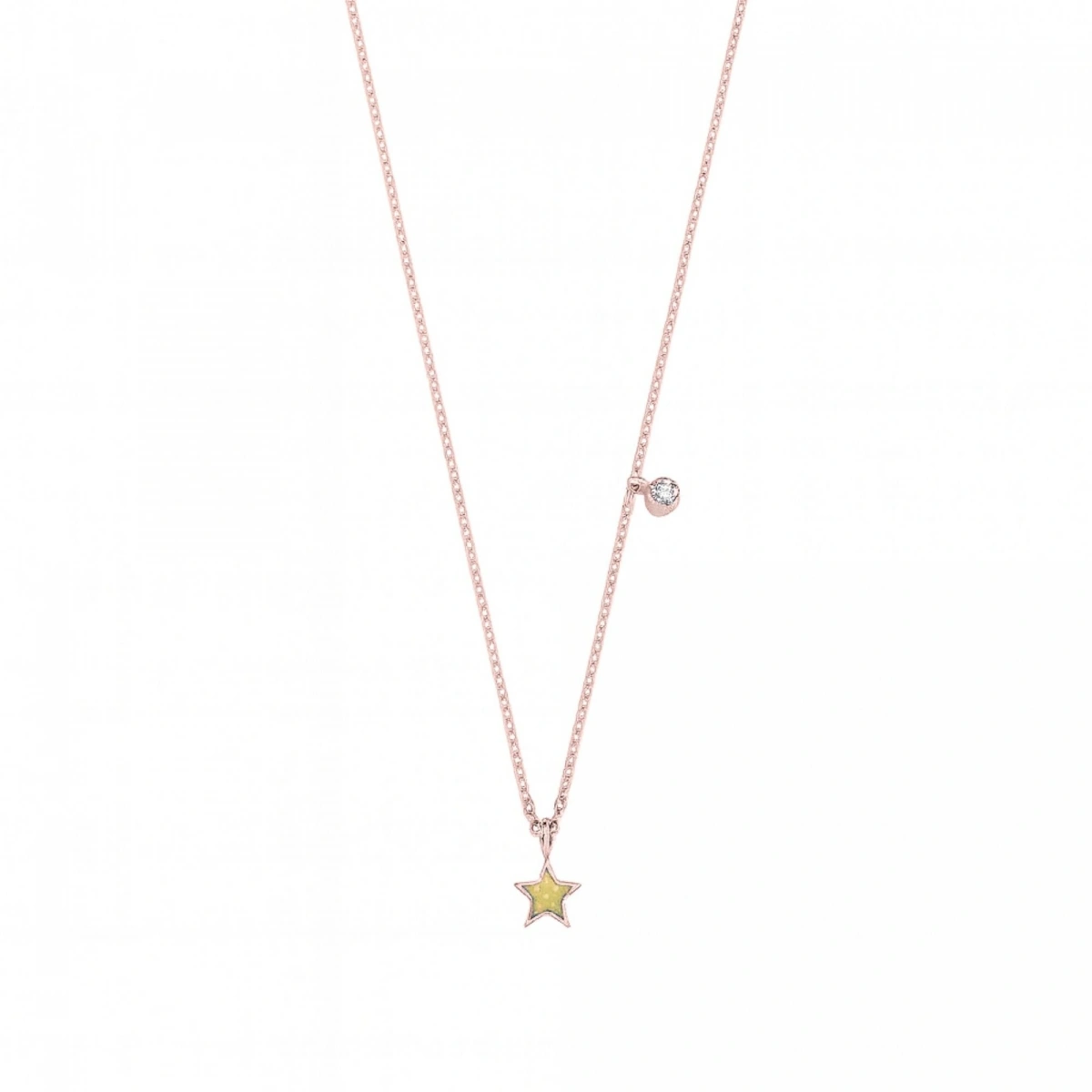 Mineli Yıldız Pırlanta Kolye