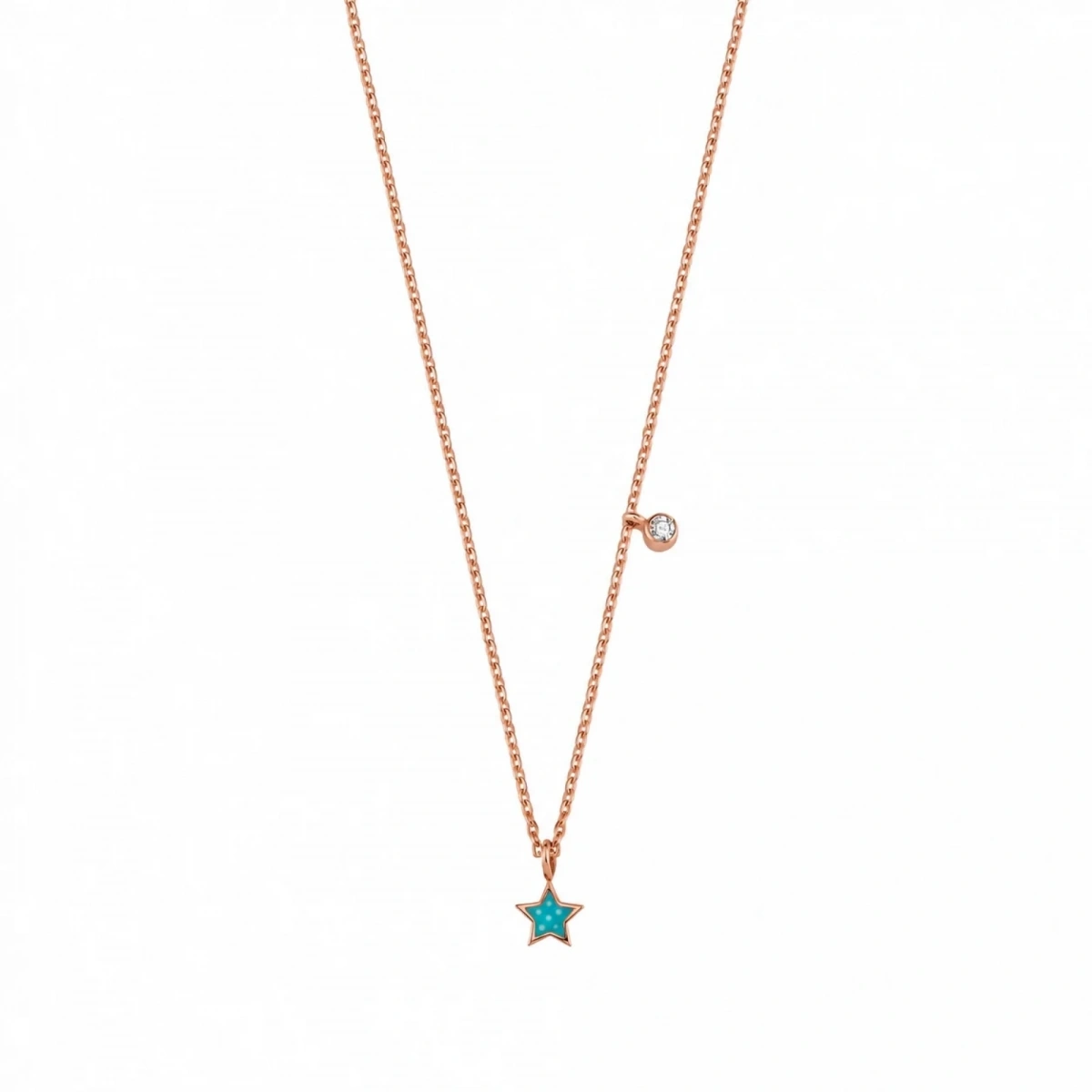 Enamel Star Diamond Necklace