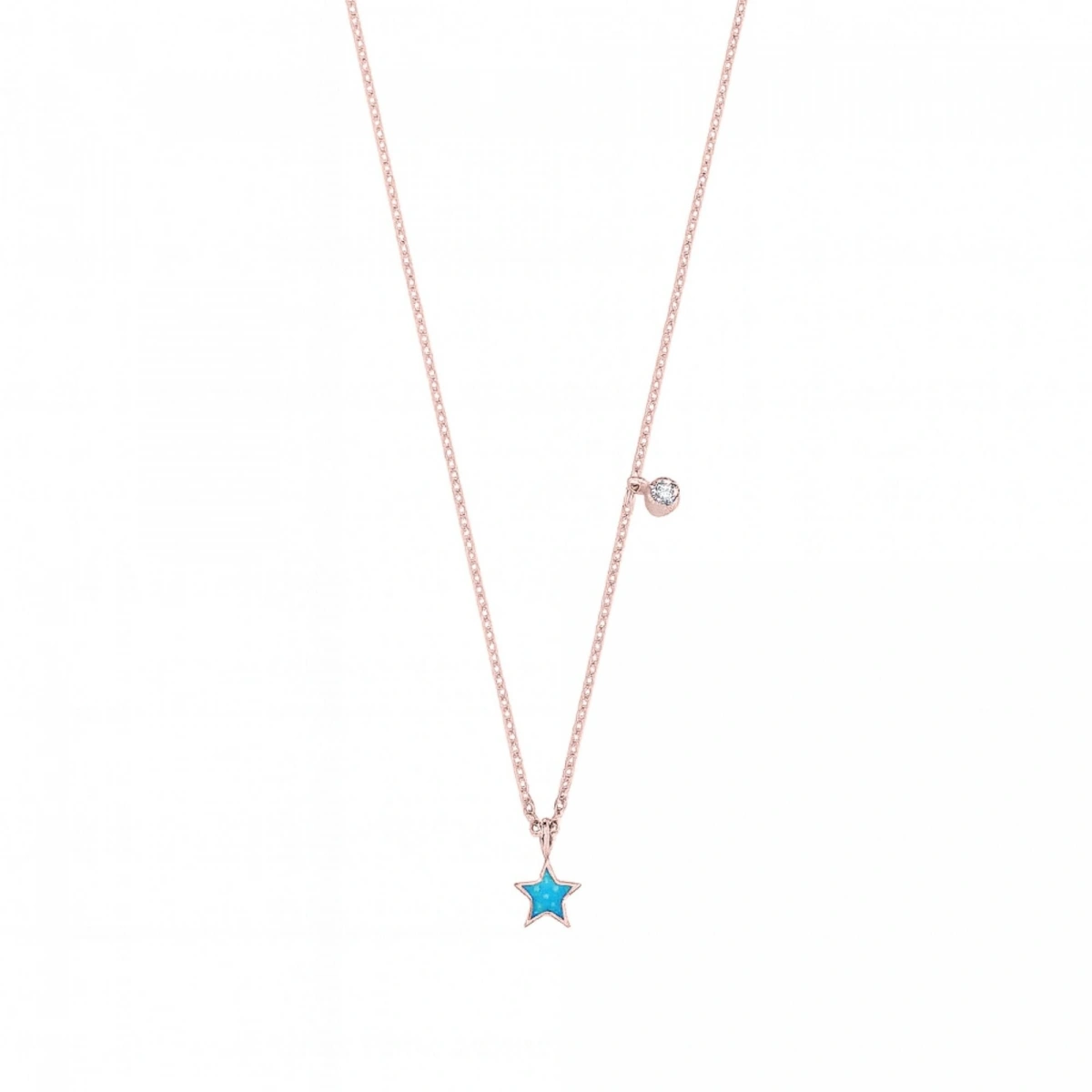 Mineli Yıldız Pırlanta Kolye