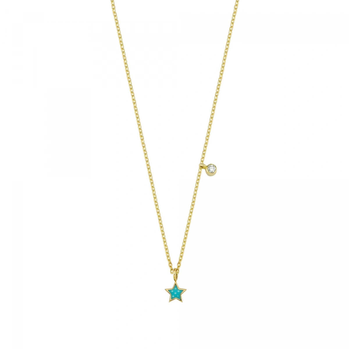 Mineli Yıldız Pırlanta Kolye