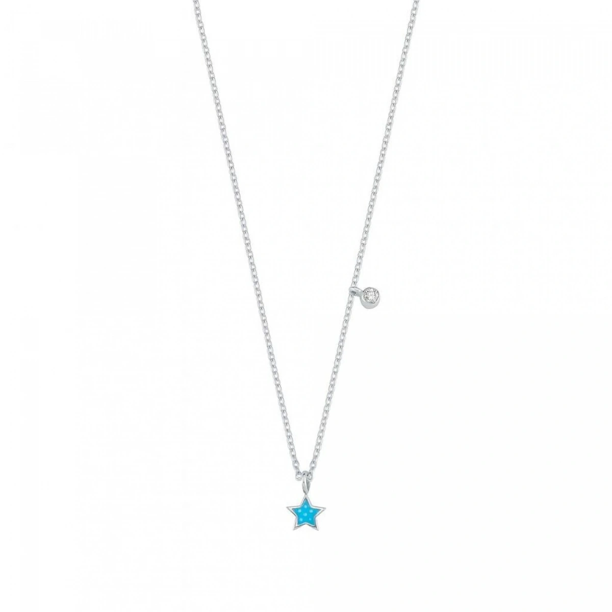 Enamel Star Diamond Necklace