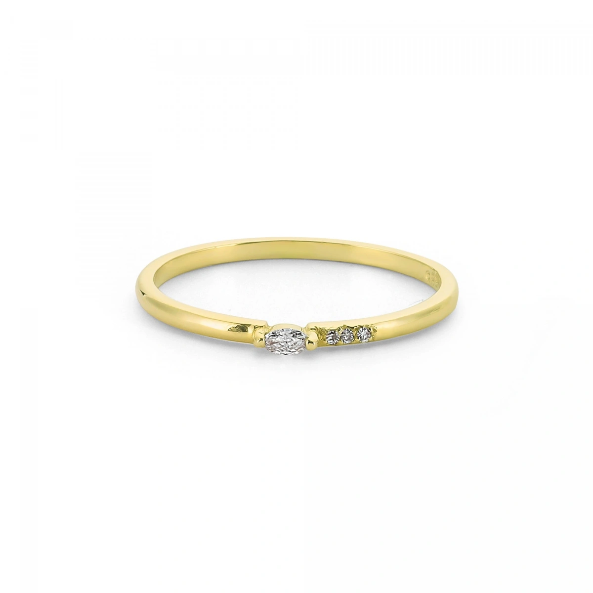 Minimal Taşlı Altın Yüzük