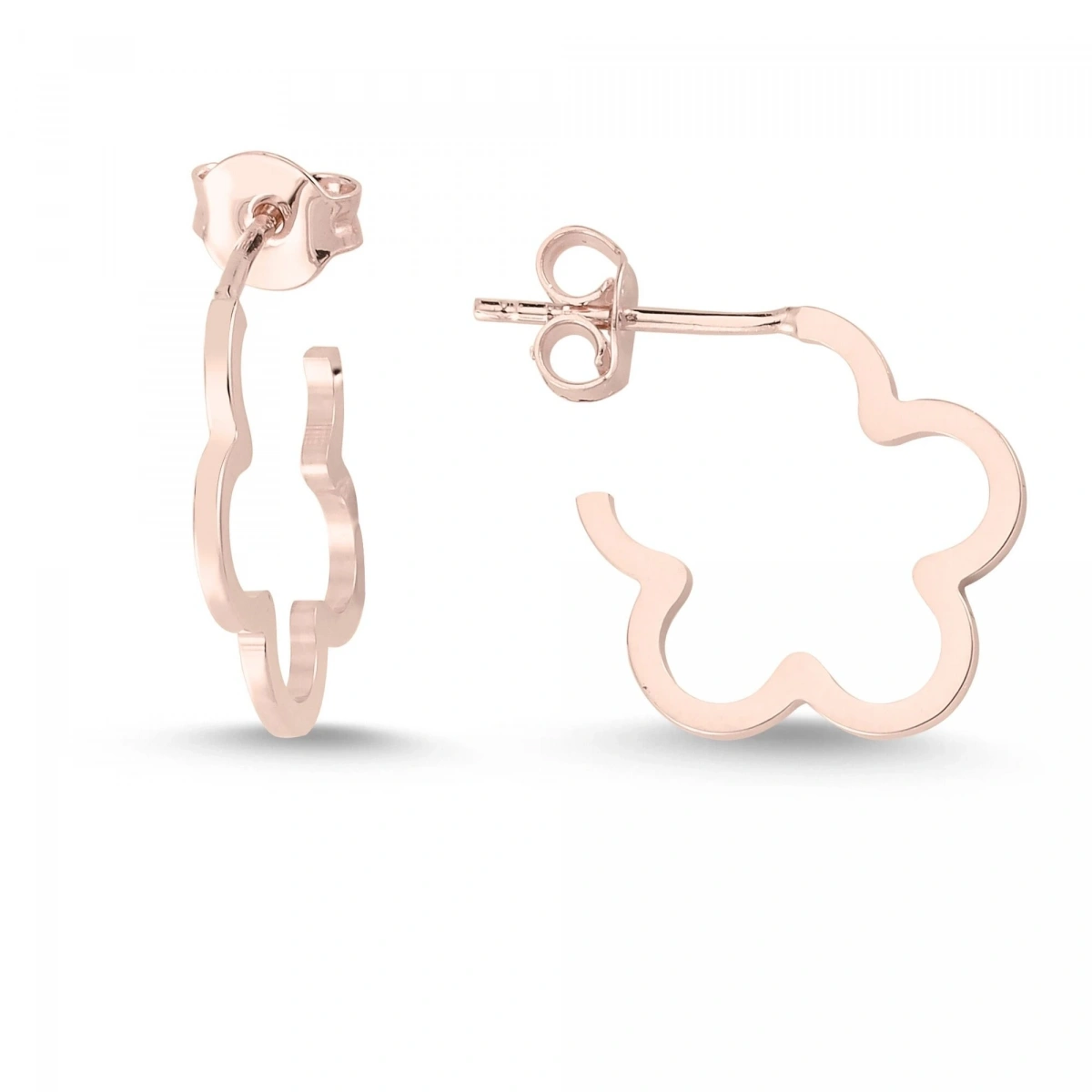 Modern Çiçek Altın Küpe