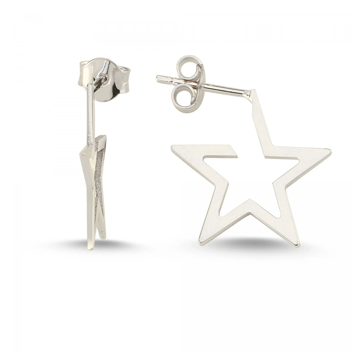 Modern Yıldız Altın Küpe