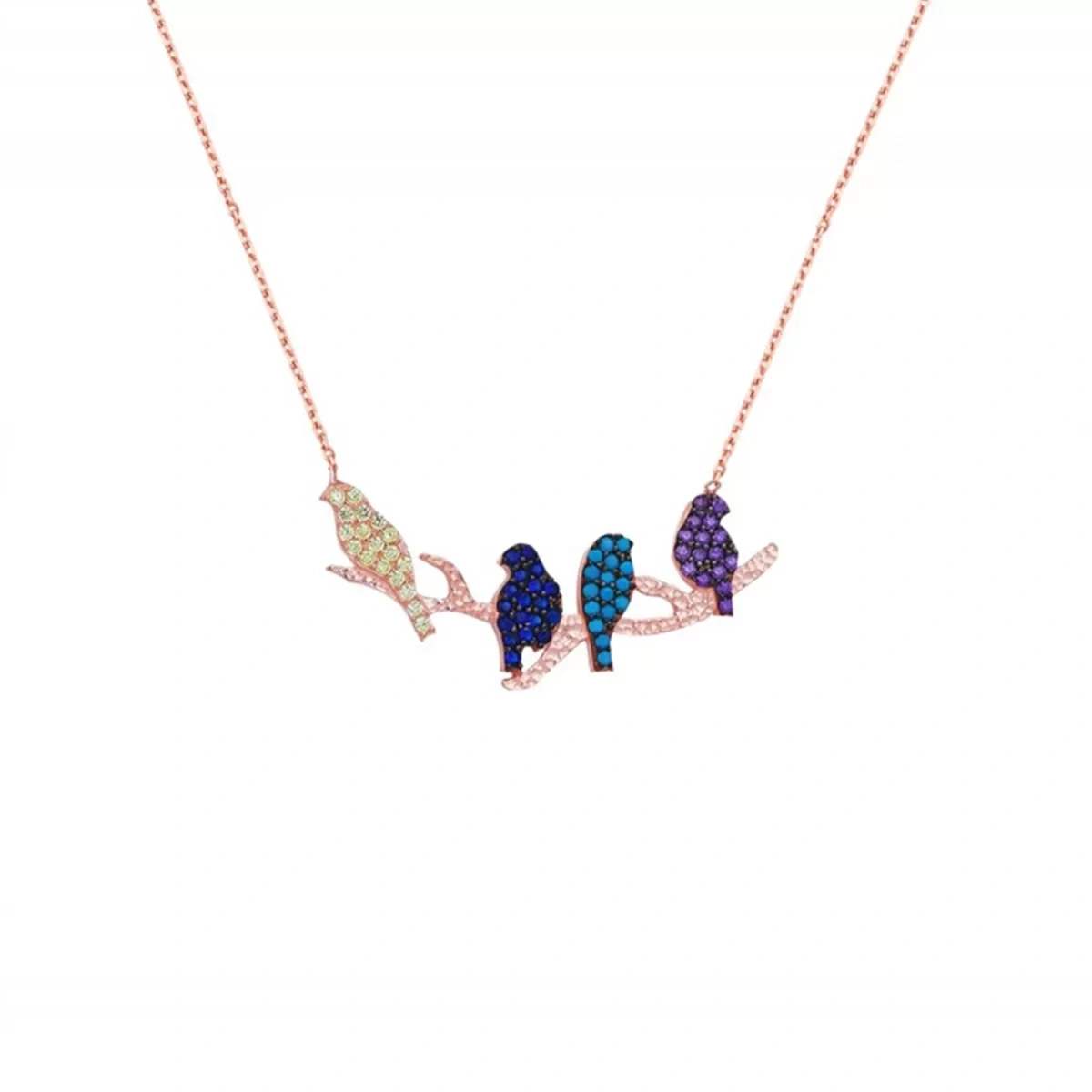 Muhabbet Kuşları Gümüş Kolye