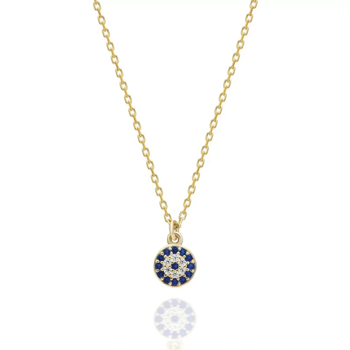 Nazar Bocuğu Yuvarlak Formlu Gümüş Kolye