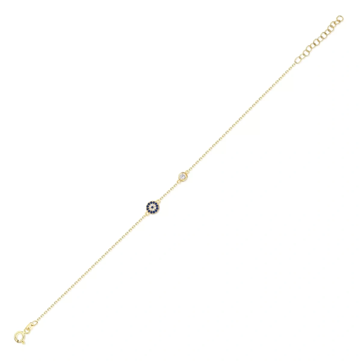 Nazar Boncuğu Yuvarlak Formlu Gümüş Bileklik