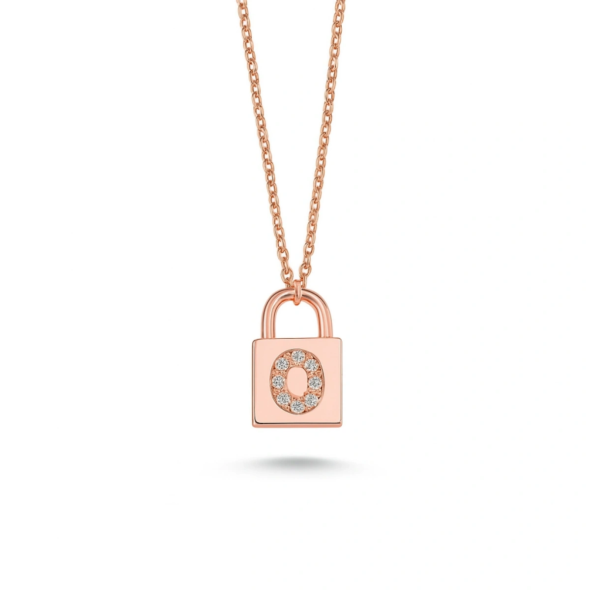 O Harfi Kilit Altın Kolye