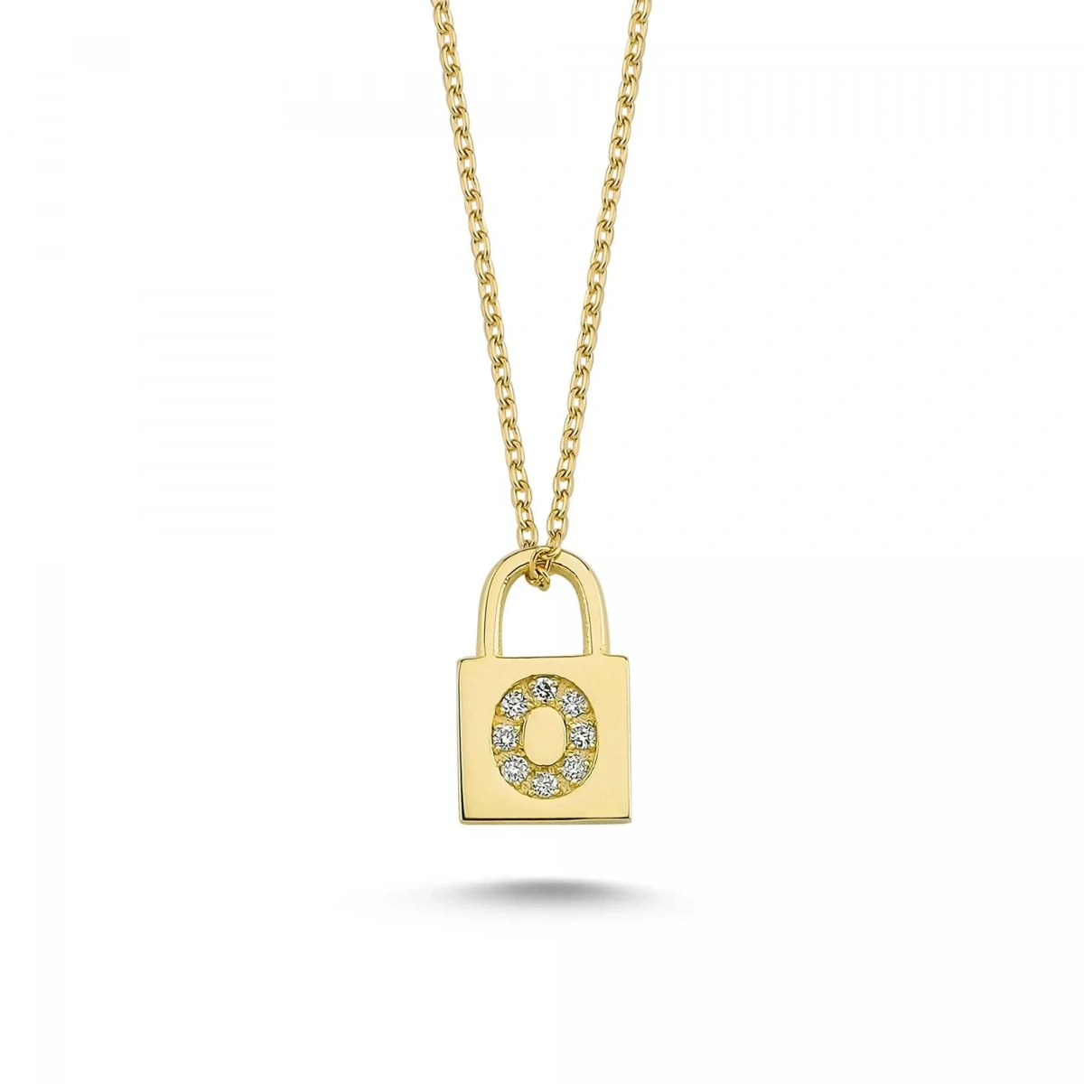 O Harfi Kilit Altın Kolye