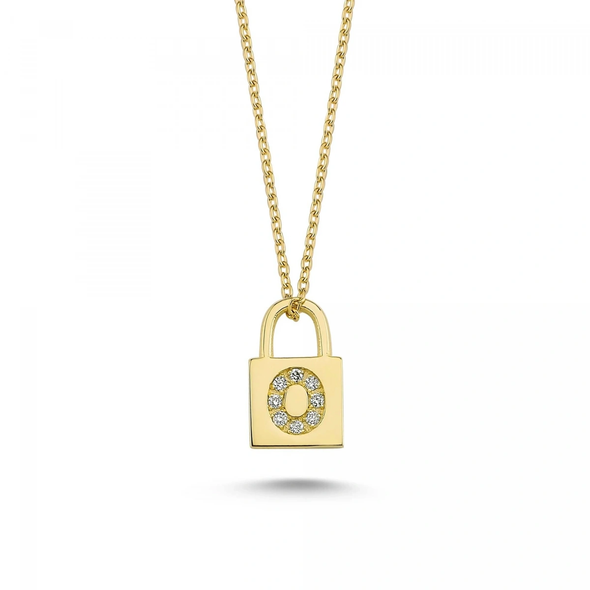 O Harfi Kilit Altın Kolye