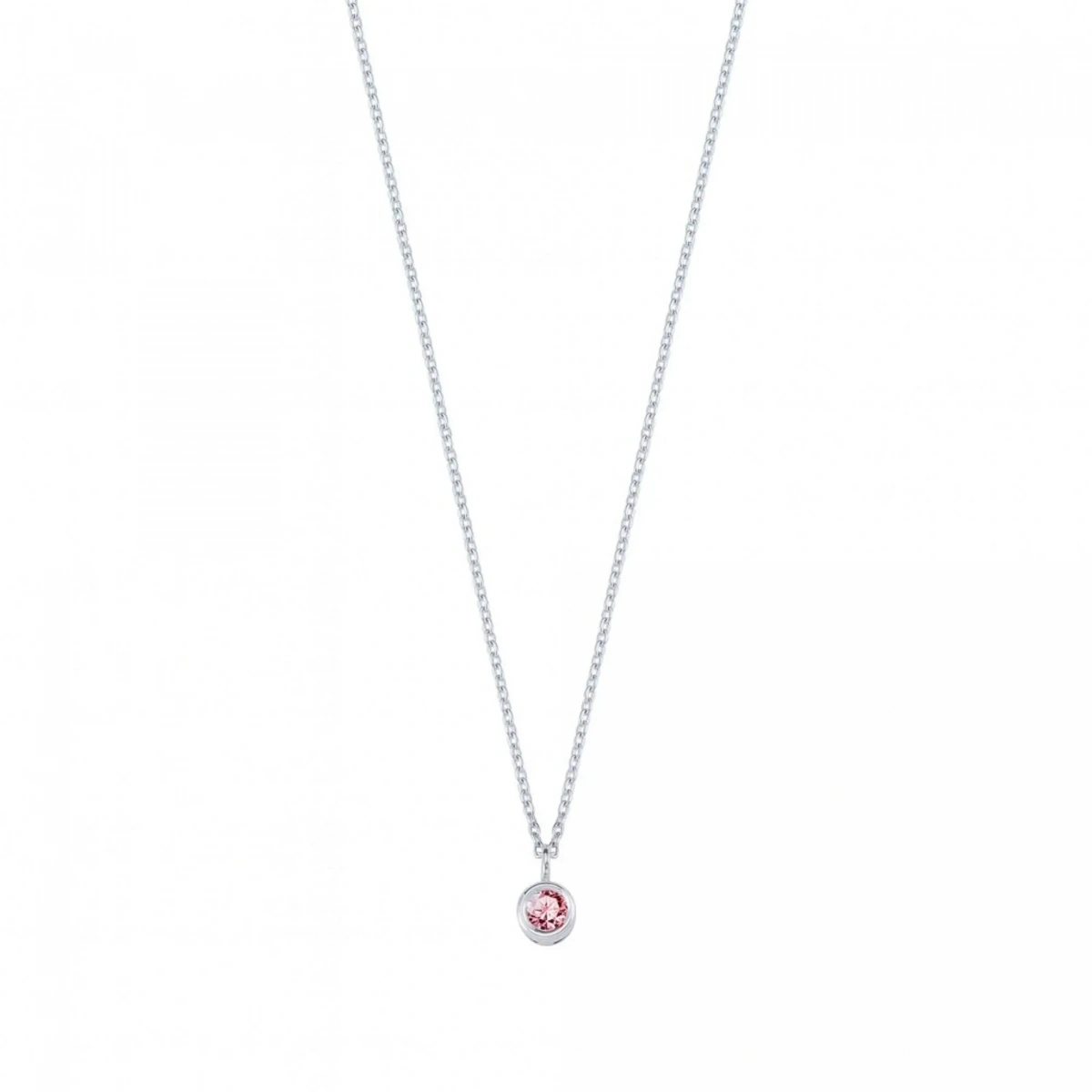 Pembe Taşlı Rengarenk Altın Kolye