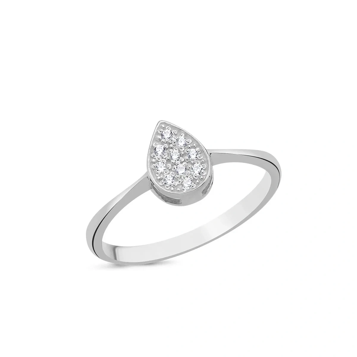 Pırlantalı Damla Pave Taşlı Yüzük