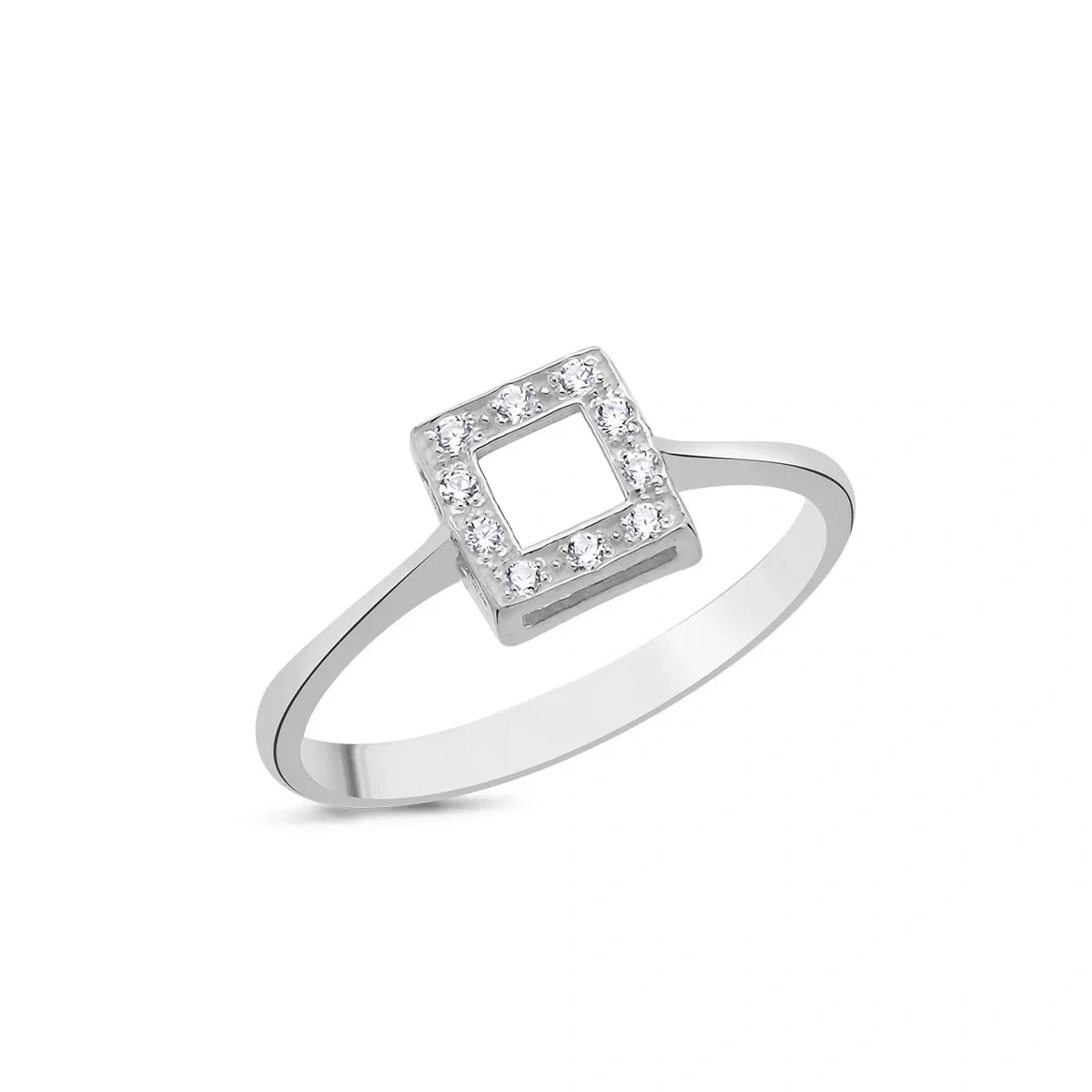 Pırlantalı Kare Pave Taşlı Yüzük
