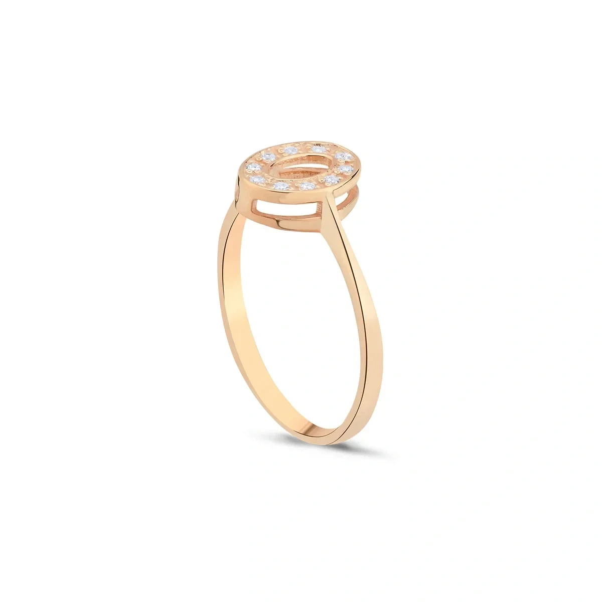 Pırlantalı Oval Pave Taşlı Yüzük