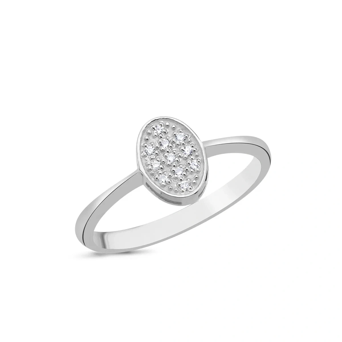 Pırlantalı Oval Pave Taşlı Yüzük