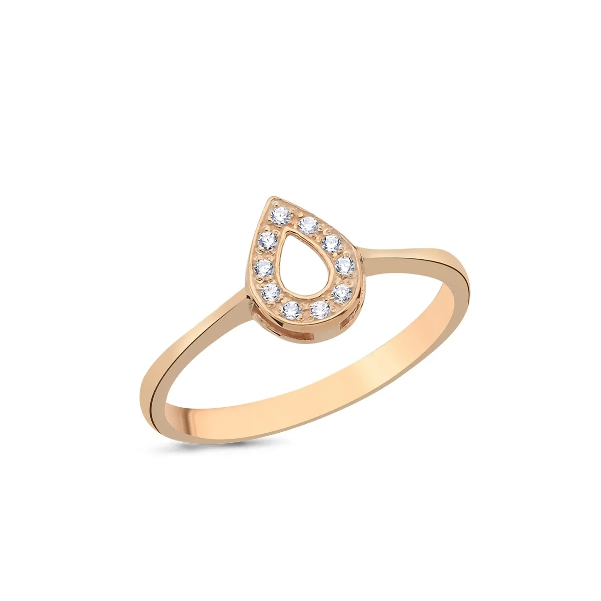 Pırlantalı Pave Damla Yüzük