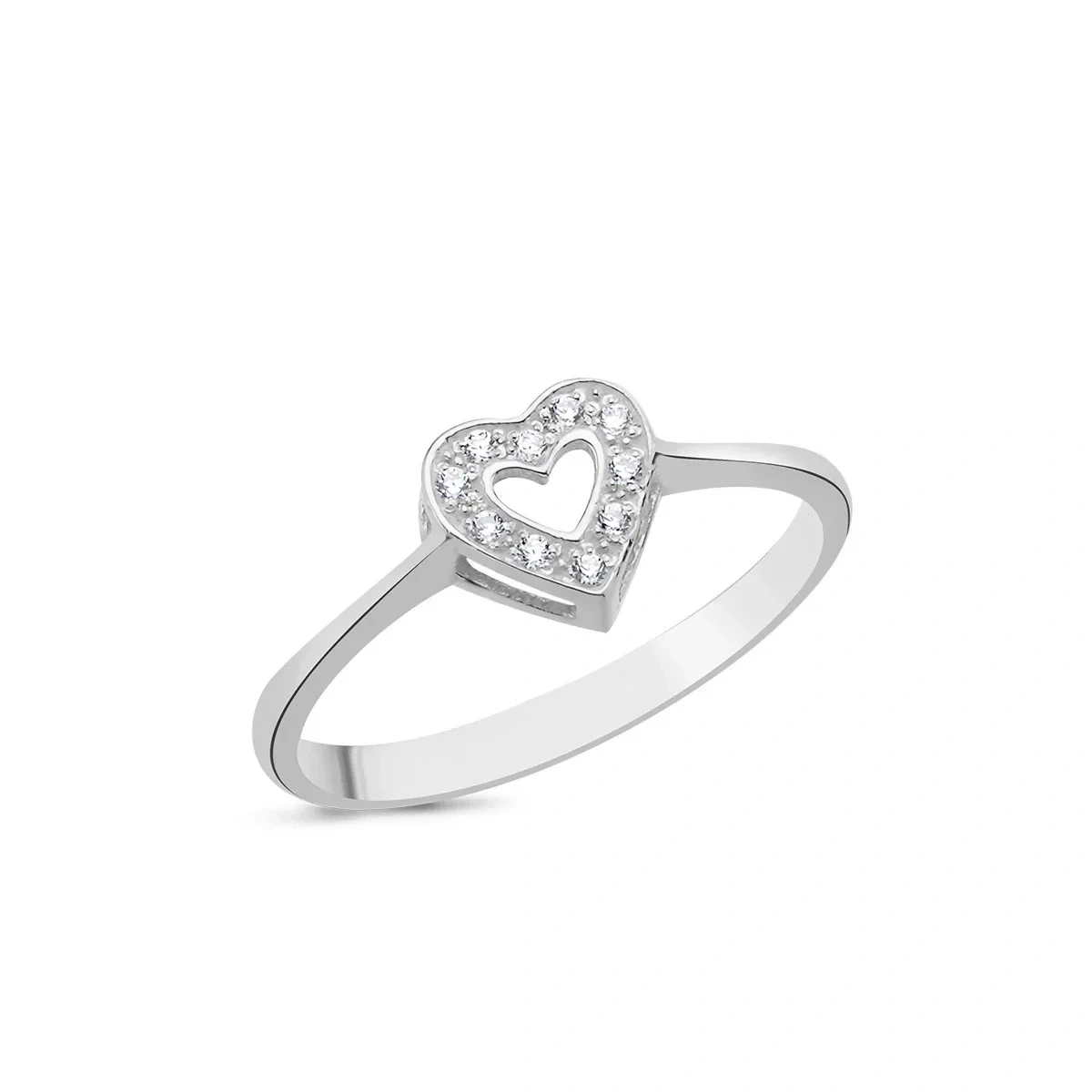 Pırlantalı Pave Kalp Yüzük