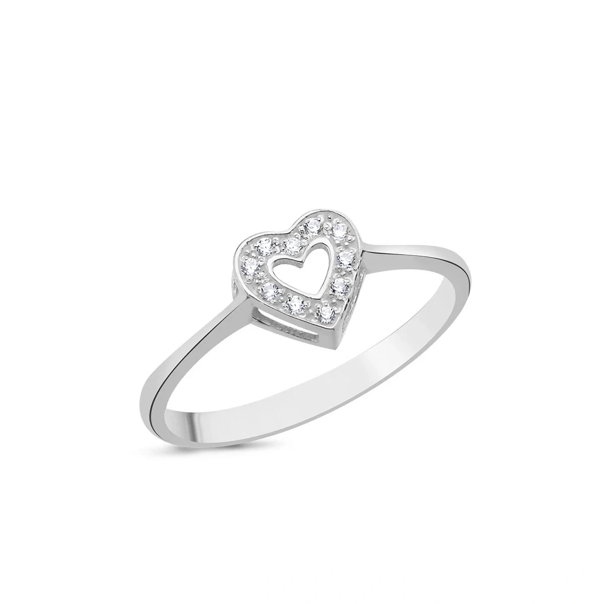 Pırlantalı Pave Kalp Yüzük