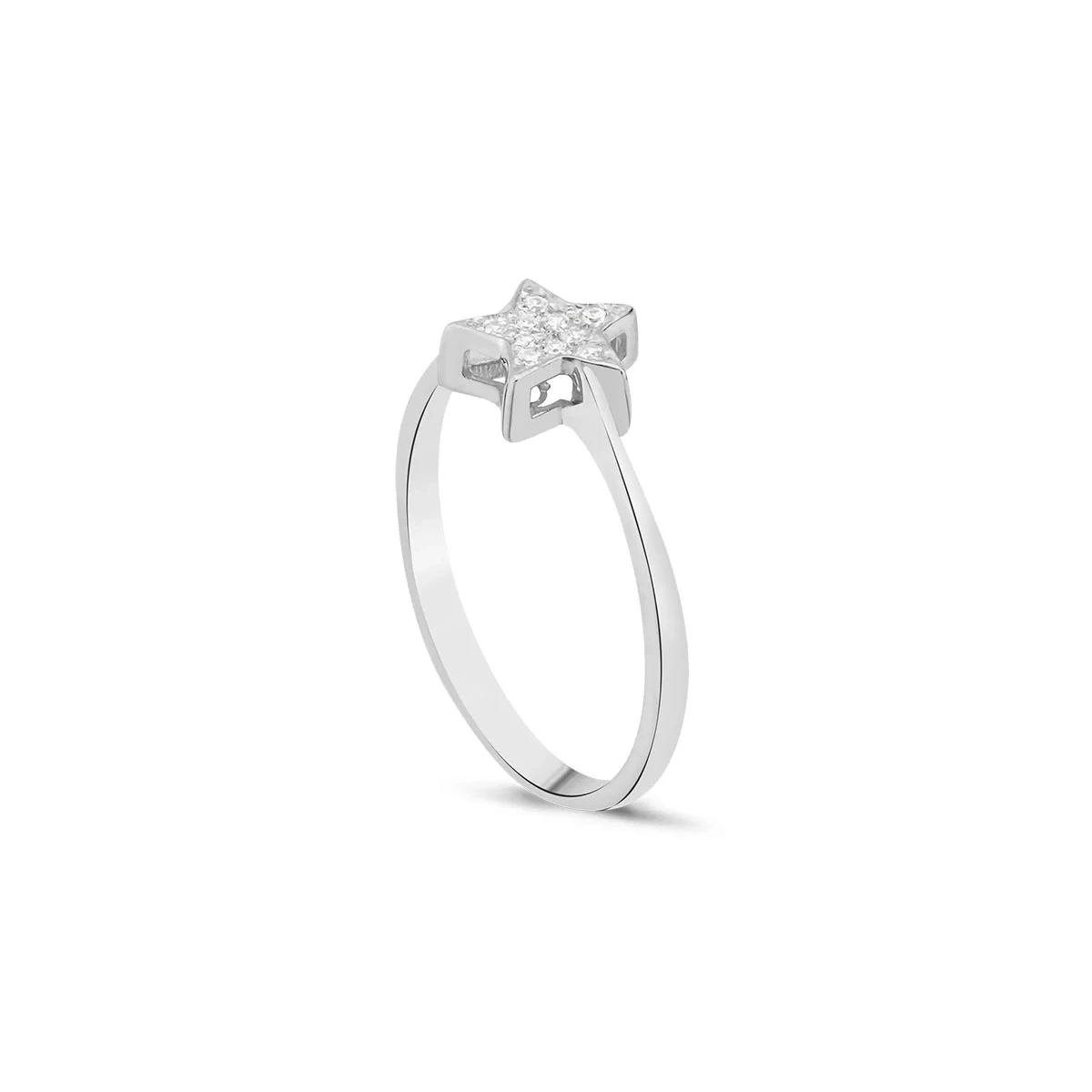 Pırlantalı Yıldız Pave Taşlı Yüzük