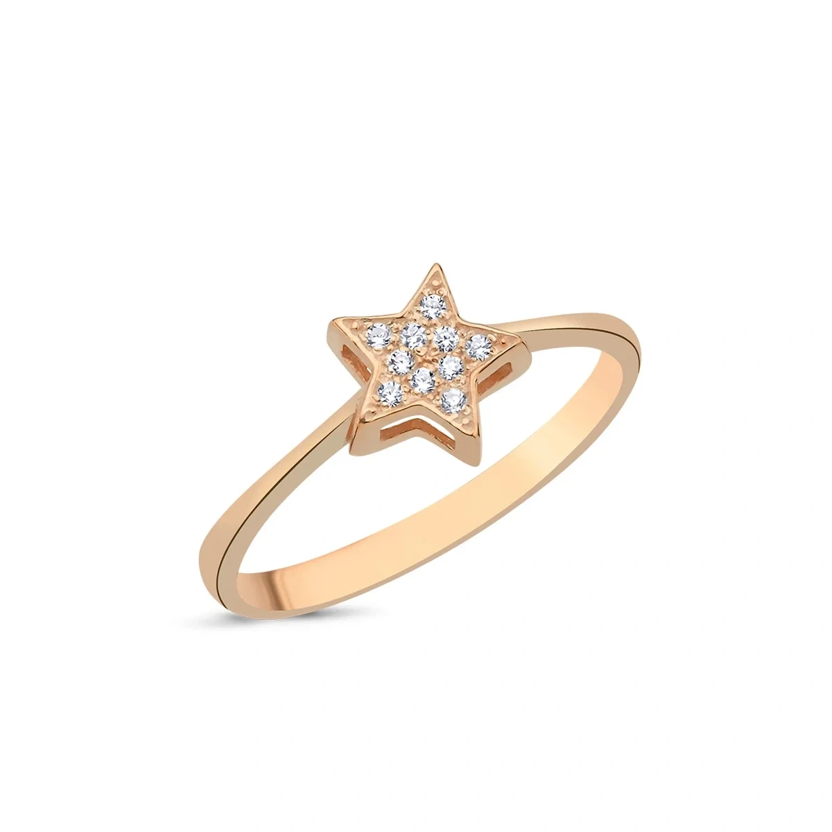 Pırlantalı Yıldız Pave Taşlı Yüzük