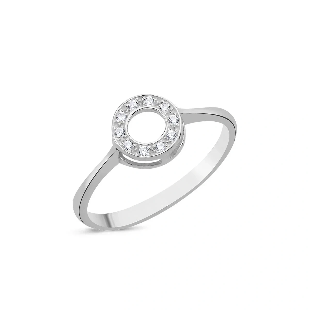 Pırlantalı Yuvarlak Pave Taşlı Yüzük