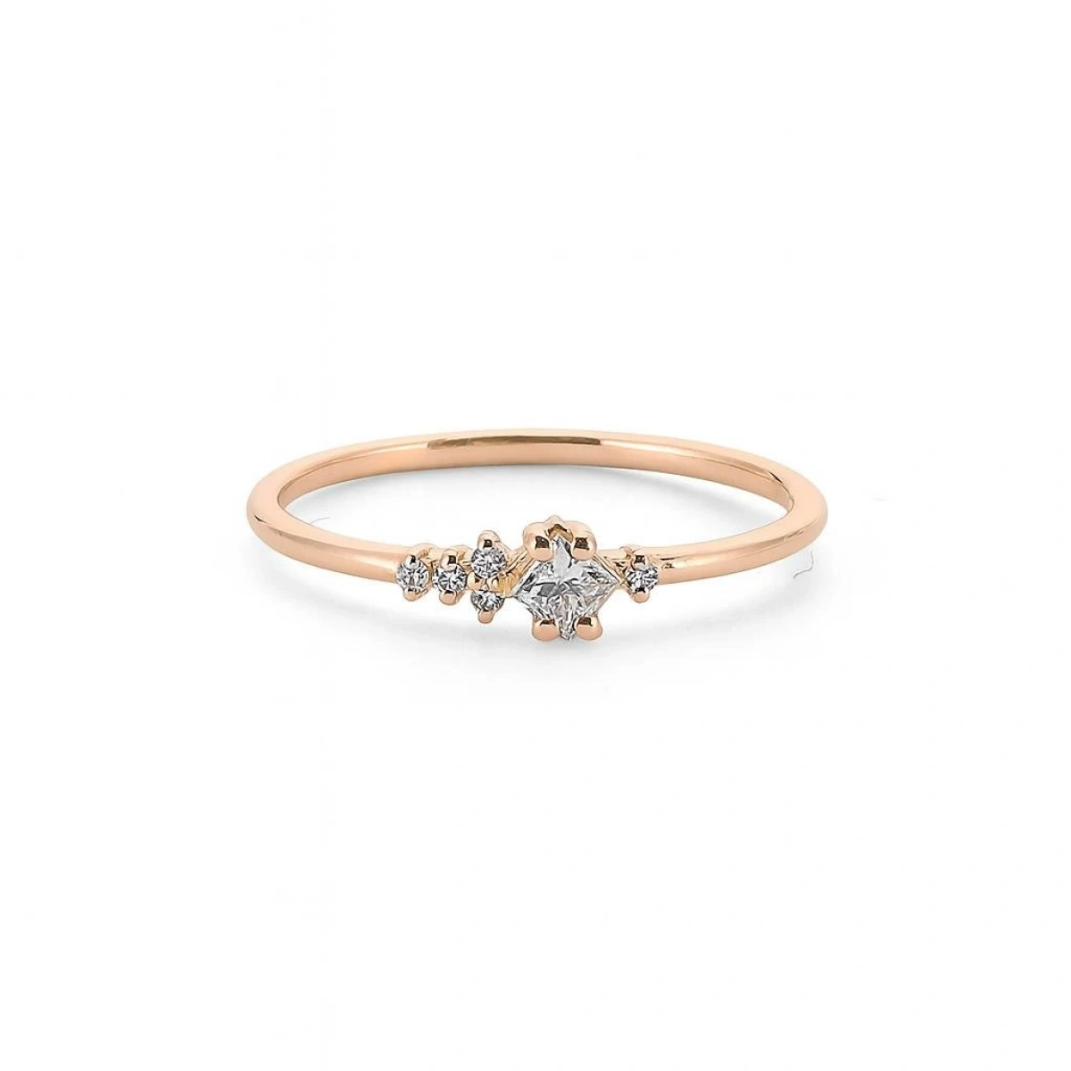 Prenses Taşlı Modern Altın Yüzük