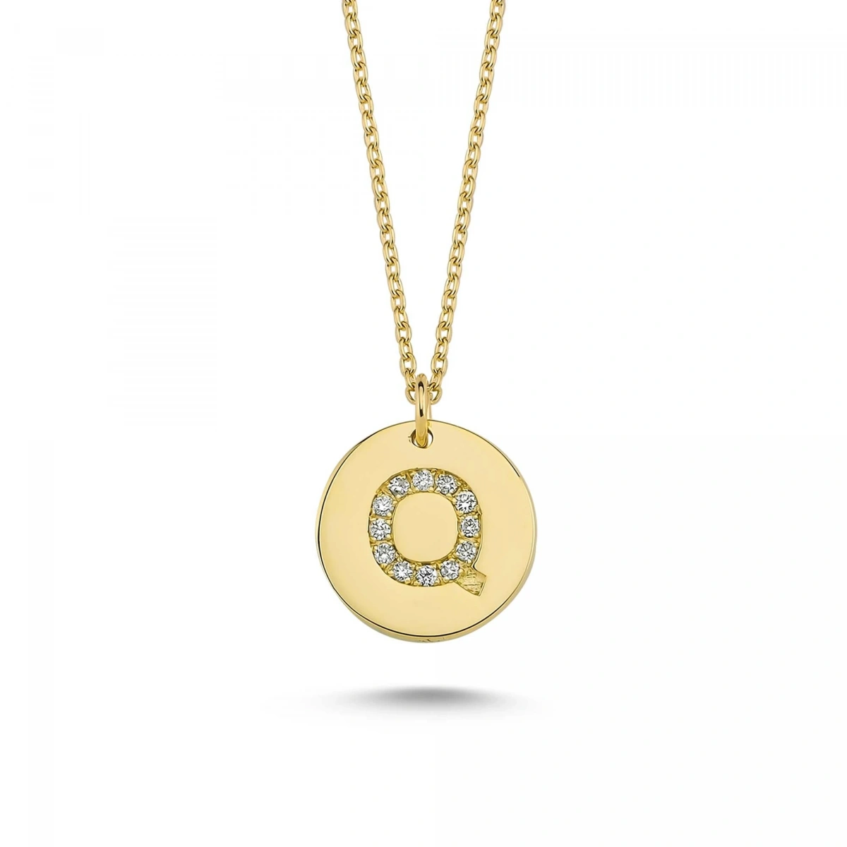 Q Harfi Altın Kolye