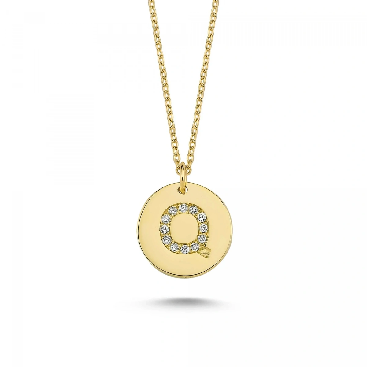 Q Harfi Altın Kolye