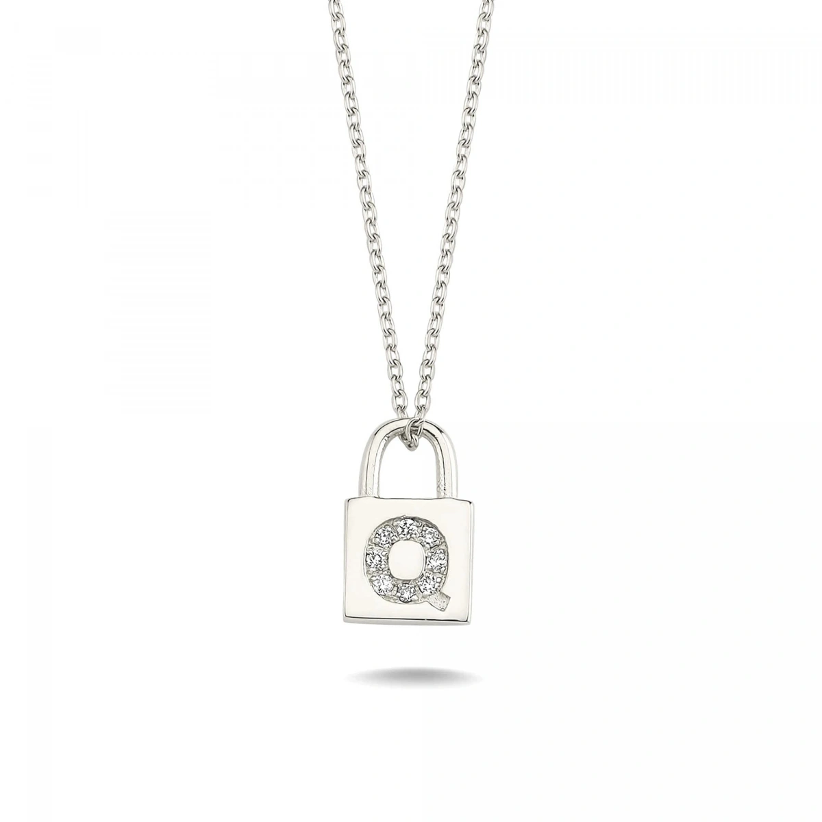 Q Harfi Kilit Altın Kolye