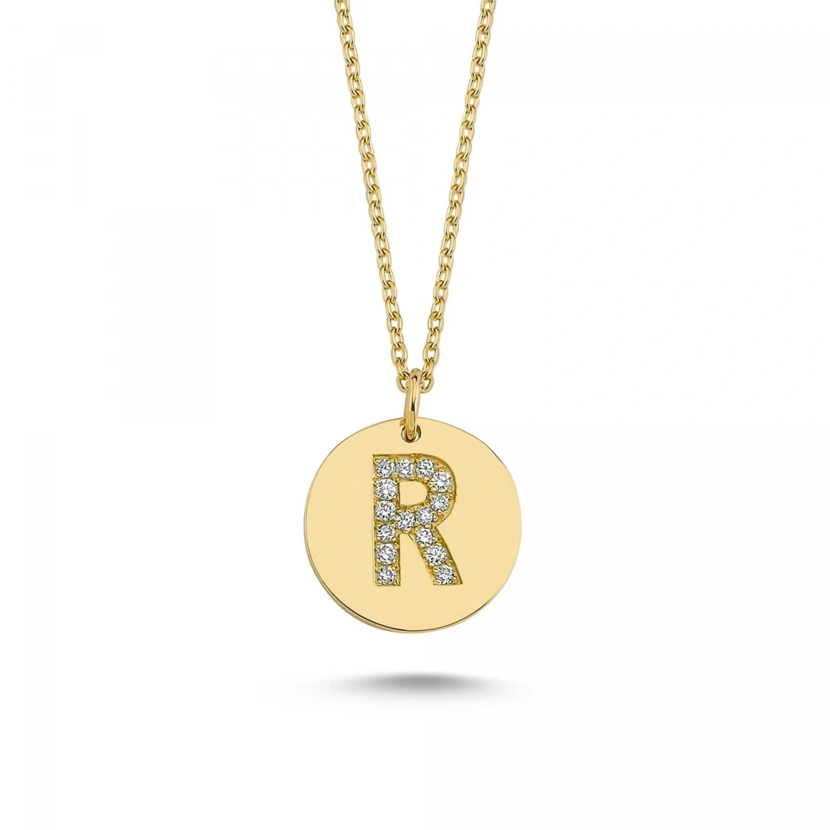 R Harfi Altın Kolye