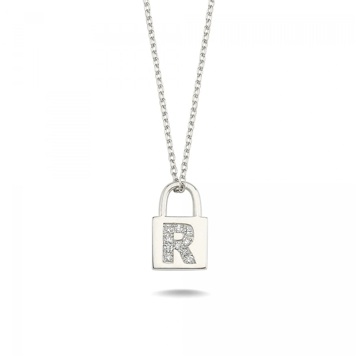 R Harfi Kilit Altın Kolye