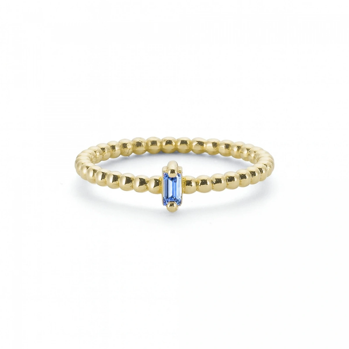 Renkli Mavi Baget Taşlı Toplu Altın Yüzük