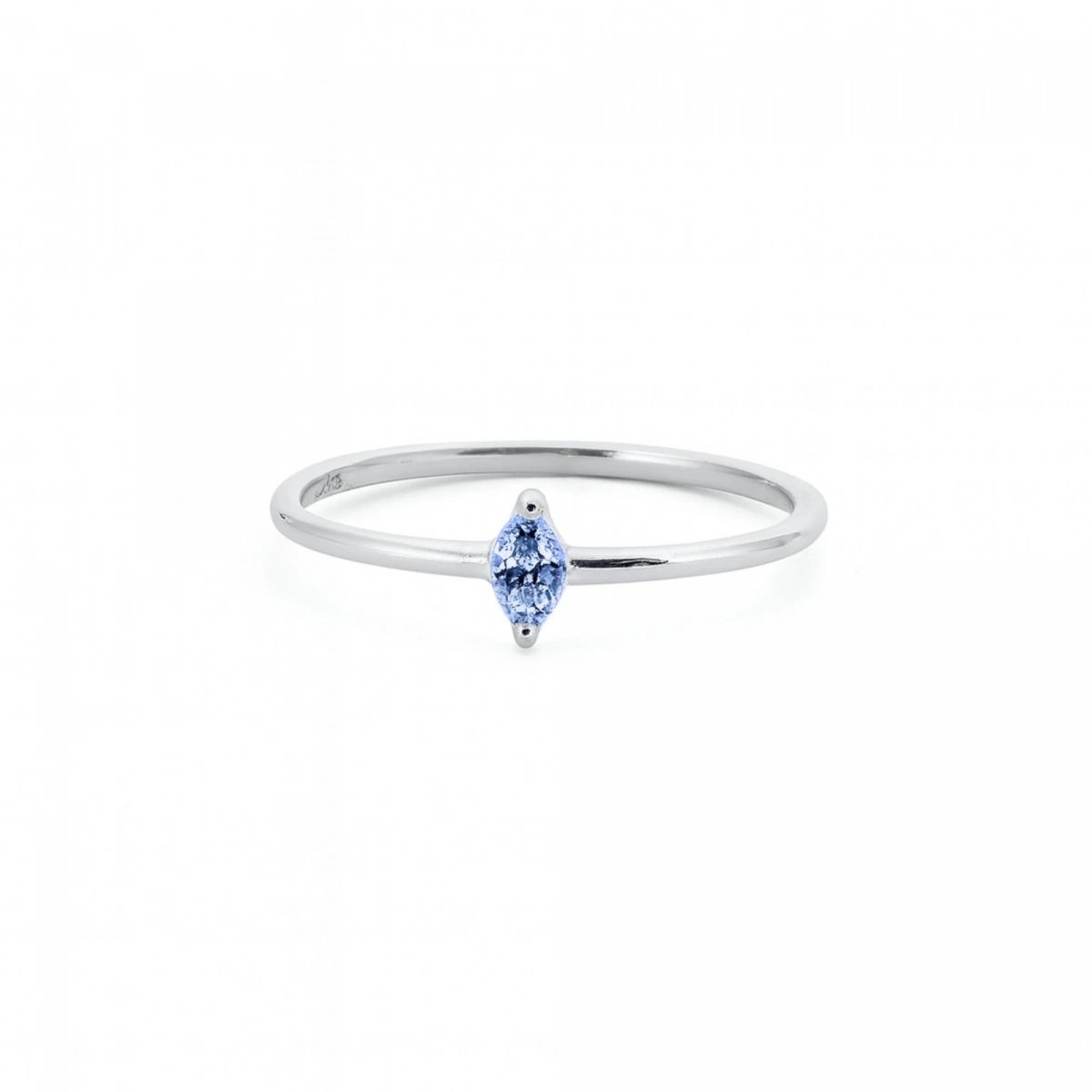 Renkli Mavi Markiz Taşlı Altın Yüzük