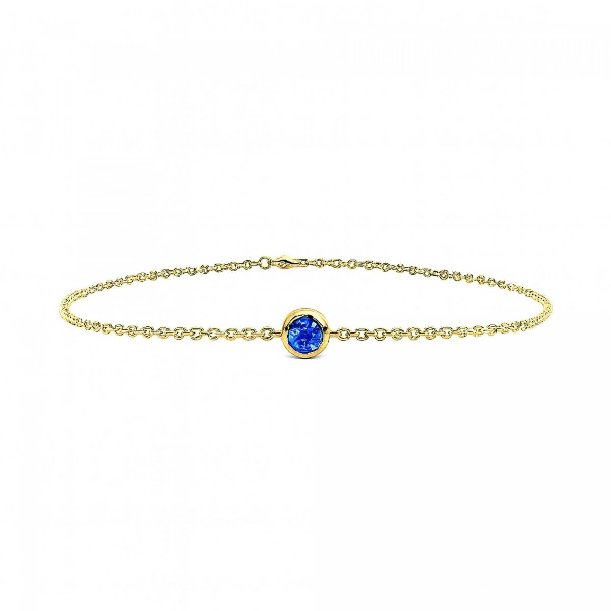 Renkli Mavi Taşlı Altın Bileklik