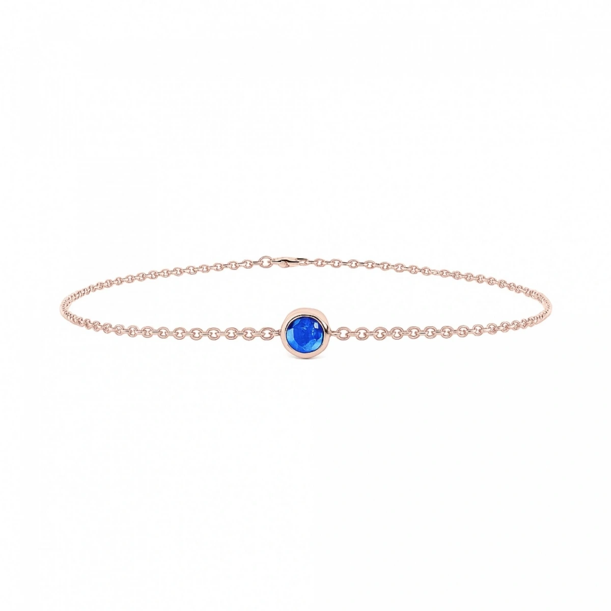 Renkli Mavi Taşlı Altın Bileklik