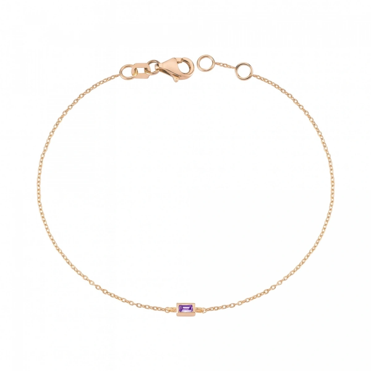 Renkli Mor Baget Taşlı Altın Bileklik