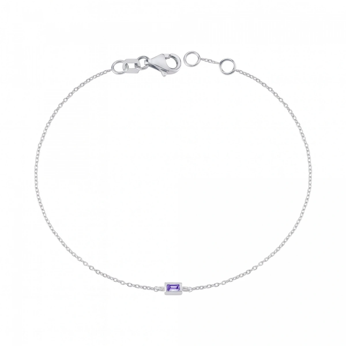 Renkli Mor Baget Taşlı Altın Bileklik